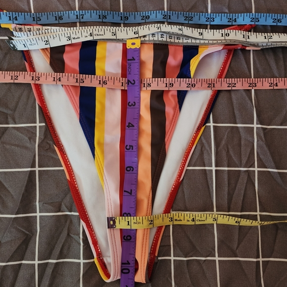 Missguided bikini bottom. Super high cut! US size 6 striped, string tie - Picture 4 of 9